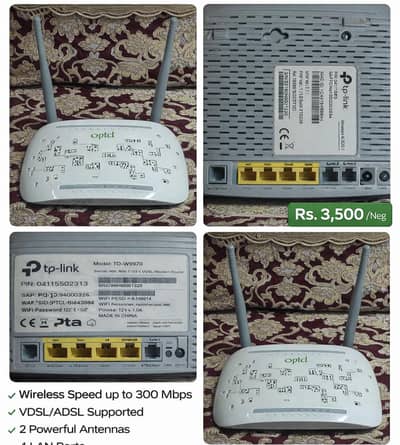 PTCL ka original TP-Link TD-W9970 Wireless N300 VDSL Modem Router