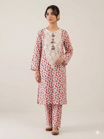 ladies 2 pc suit digital lawn print