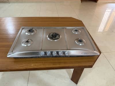 Signature brand 5-burner stainless steel built-in gas hob