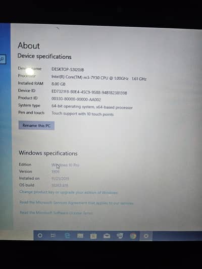 Haier Y11c  M3 7TH Gen 8gb ram 128gb ssd