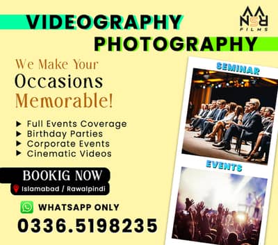 VideoGraphy and Photography | Shoot Your Event | Edit Your Videos