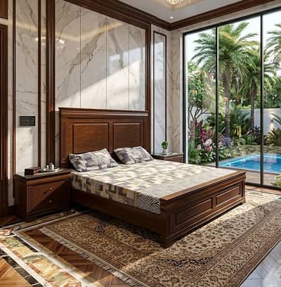 Bed set complete -( King Size Bed With 2 Side And Dressing Table)