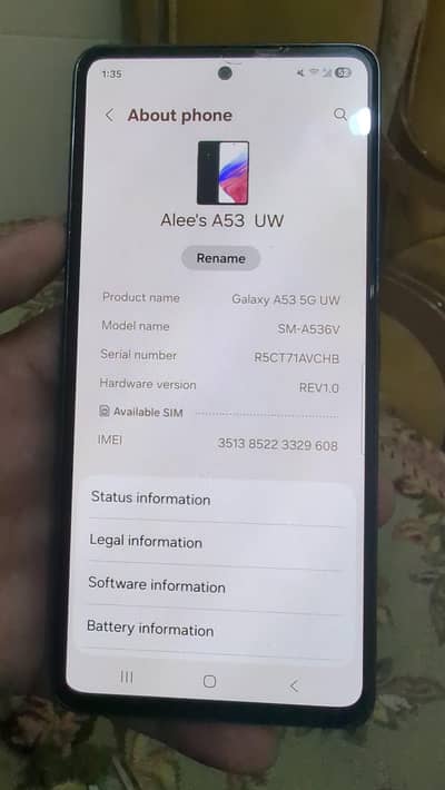 Samsung Galaxy A53 5g UW American Sim Locked