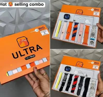 Ultra classy smartwatch with 7 strips and 1 earbuds free