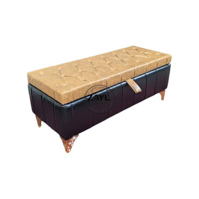 Leather Bench and Storage Box