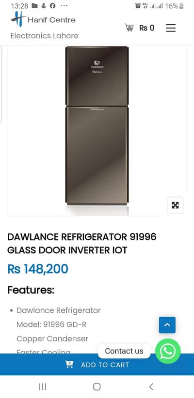DAWLANCE fridge Glass door inverter