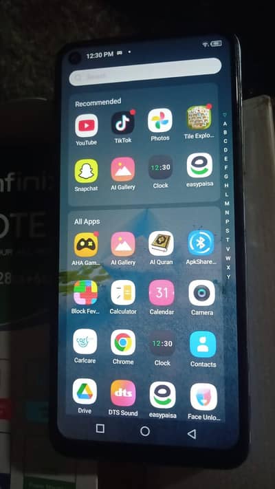 infinix note 8i box and mobile durable 6/128