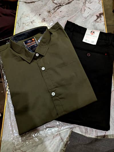 Premium quality cotton jeans pack and china fabric shirt