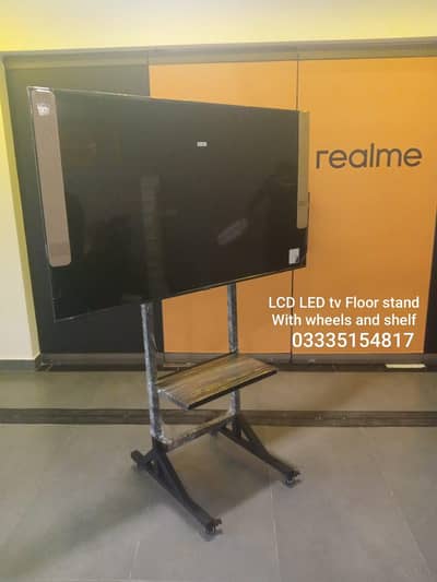 TV portable stand with wheels for office home LCD LED