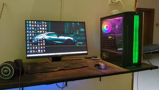Gaming PC i7 4790 RX 580 8GB 16GB RAM SSD RGB + LCD
