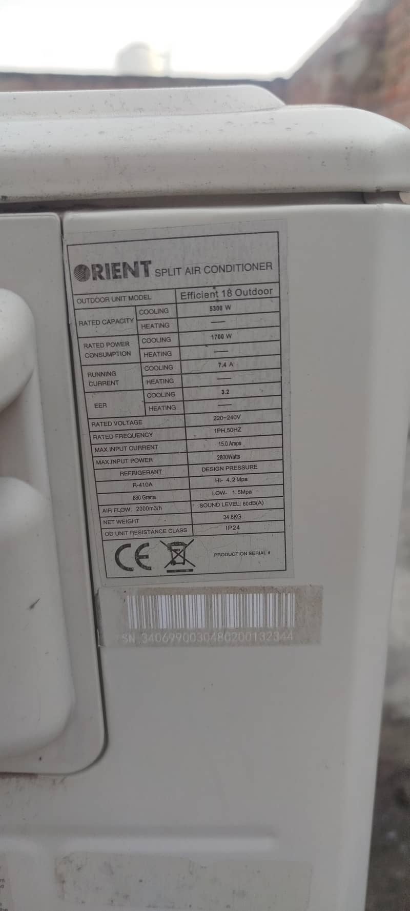 Orient split ac 1.5 ton 2