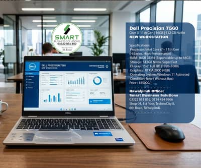 Dell Precision 7560 RTX 4GB WORKSTATION – Core i7 11th Gen 16-512