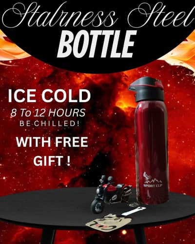 Red Sport Cup Vacuum Flask (1000ml) + FREE Red Bike Keychain