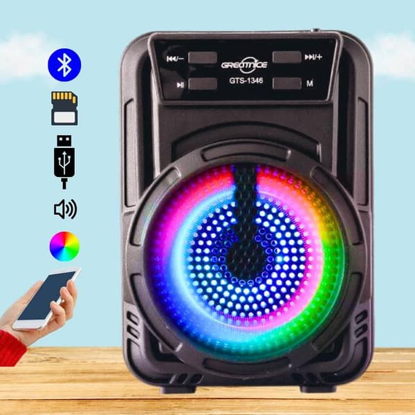 Original Wireless Bluetooth Speaker Rgb - Mini Wireless Portable Bluetooth Speaker with Big Sound, High Bass & Woofer Home for Mobile, PC Computer & Laptop - Rechargeable Bluetooth Speakers support Memory Card, USB, FM Radio - By FunBug