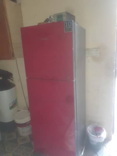 Haier fridge medium size red colour