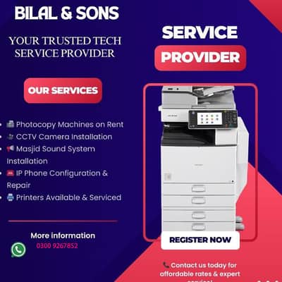 Bilal and Son's Photocopy rental services ,ip phones and cctv Soluitio