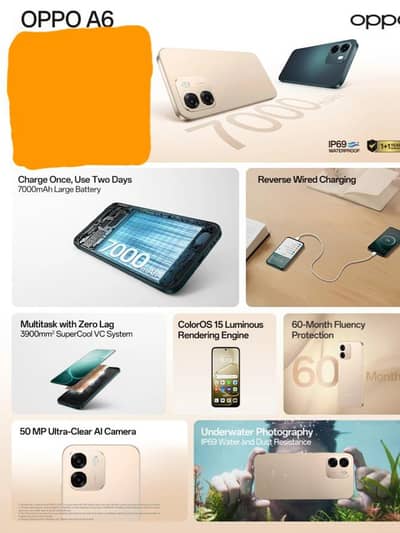 oppo a6 8gb ram 256gb rom just box open no sim card insert new mobile