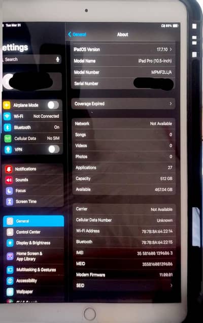 Ipad pro 10.5 512 GB for sale