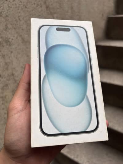 iPhone 15 jv non pta 128gb ice blue LLA with box & cable