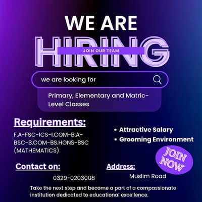 Required staff for teaching and admin post