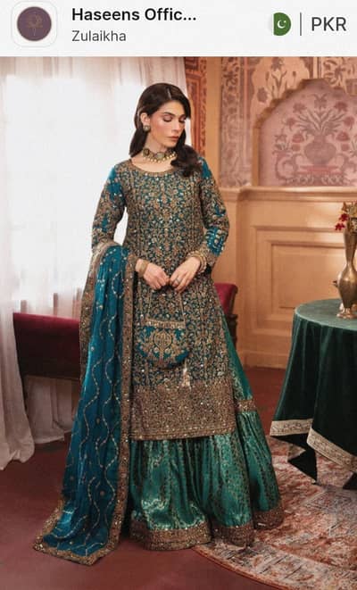 Dresses by haseens official,diara couture and laal clothing