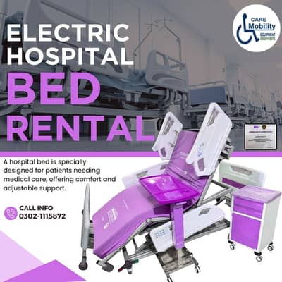 Electric Hospital Bed ON RentPatient Electric Bed Medical Bed for RENT