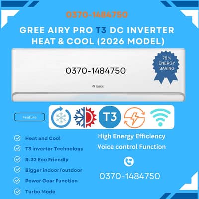 Gree Airy T3 DC inverter AC, AITH24w, Gree T3 Split Air conditioner