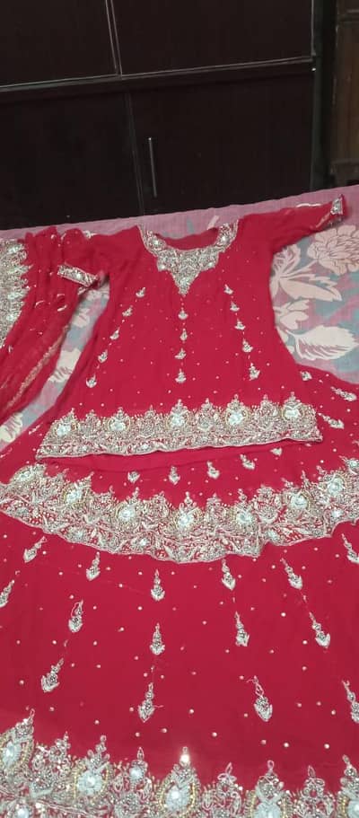 Bridal Lahnga Dark Red Color
