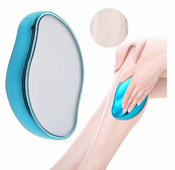 Crystal Hair Eraser Tool for Painless Hair Removal and Exfoliation - Reusable for Women and Men on Legs, Arms, and Back