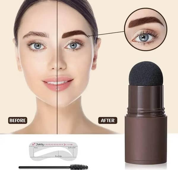 Waterproof Hair Line Shadow Stick Powder for Edges and Eyebrows - Instant Coverage in Black and Brown