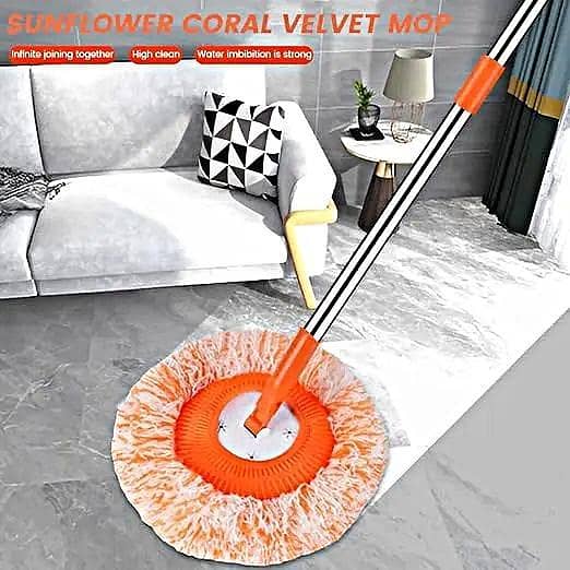 360° Rotatable Adjustable Cleaning Mop - Extendable Triangle Wall Mop with Long Handle - Multi-Functional Microfiber Mop for Floor, Ceiling & Windows - Automatic Water Squeezing Spin Mop - Heavy Duty Telescopic Dust & Wet Mop