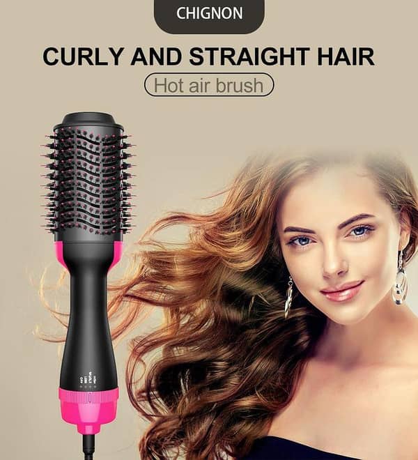 Hot Air Brush Multi-Function Hair Dryer Straightener Curler Comb One Step Professional Salon Hair Styler