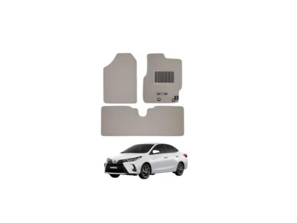 Toyota Yaris Luxury Leather Style 7D Car Floor Mats – Anti-Slip Custom Fit EM Leather Mat