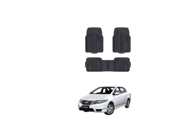 Flexible Rubber Car Floor Mats 3 Pieces for Honda City Model 2018 – All-Weather Custom Fit Protection