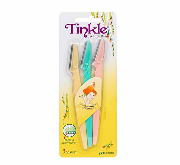 Tinkle 3-Pack Eyebrow Razors and Facial Hair Remover | Precision Dermaplaning Tools for Women