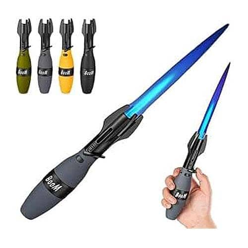 Creative Rocket Fidget Lighter, Wind-Resistant Blue Flame Torch Lighter with Safety Lock and Adjustable Blue Flame, Rotation Lighters with Refillable Butane Gas for BBQ & Camping