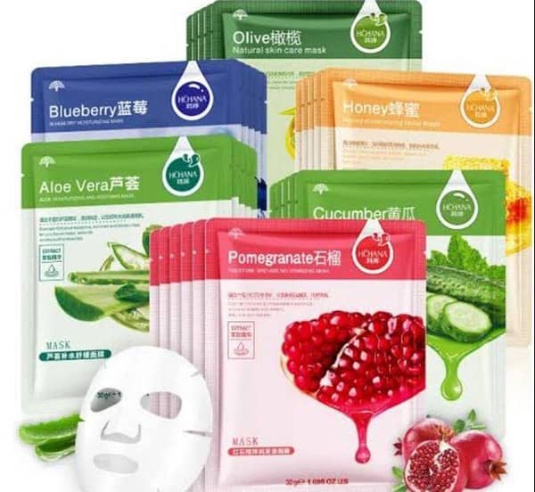 Pack of 10 Beauty Fruit Facial Masks – Whitening, Nourishing, Firming & Brightening Skincare Sheet Masks for Glowing Skin