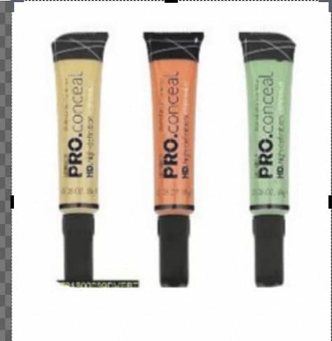 Pack of 3 Pro Concealers in Orange, Green & Yellow Creamy Beige for Full Coverage