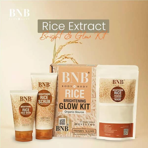 3-in-1 Rice Scrub Face Wash, Brightening Glow Kit by Original Brand