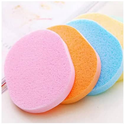 2-Pack Natural Fiber Facial Cleansing Sponges for Makeup Removal in Various Colors