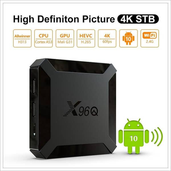 Special USA Original X96Q 4K Ultra HD Smart Android 10.0 TV Box - Allwinner H313 Quad-Core, 8GB eMMC, 2.4G WiFi Media Player
