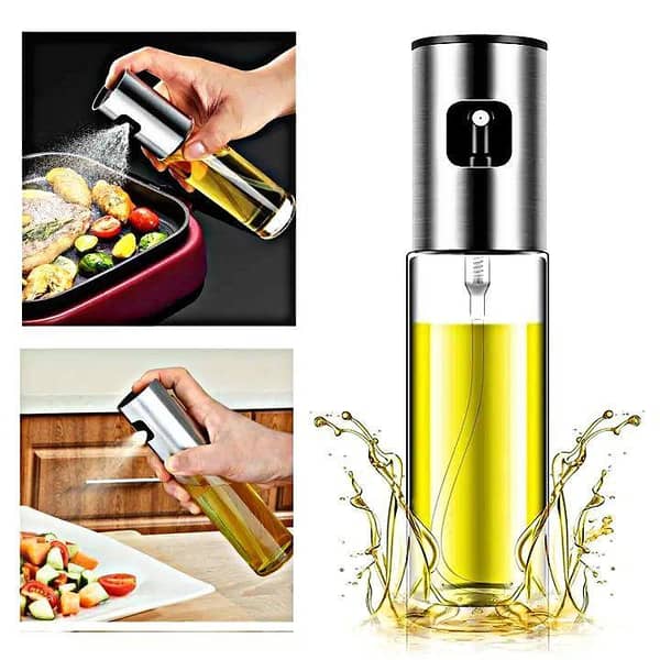 2-in-1 Oil Sprayer & Dispenser Jug [100ml 200ml 470ml 600ml] - Dual Function Glass Oil Spray Bottle for Air Fryer - Leak-Proof Oil Pouring Bottle with Portion Control - Professional Kitchen Oil Mister & Vinegar Dispenser Accessories