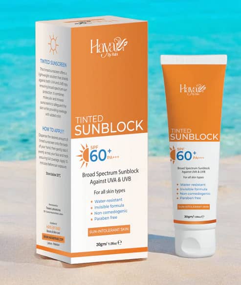Haya SPF 50+/60+ Tinted Sunblock: Broad Spectrum UV Protection with a Natural Finish