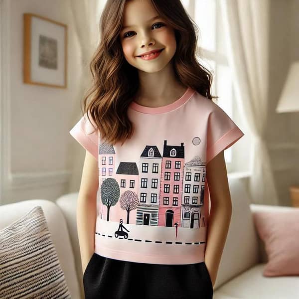 Barbie 2-Piece Girls' Lounge Set - T-Shirt and Trousers for Comfortable Everyday Wear