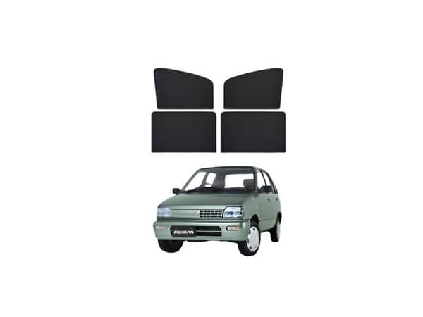 Suzuki Mehran 4-Piece Black Custom Window Shades | UV Protection & Privacy