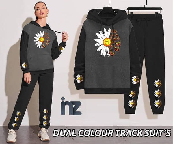 Oversized Women’s Printed Hoodies and Trouser Set - Comfortable Fleece Tracksuits for Girls and Women