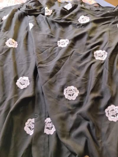 new black abaya embroidered