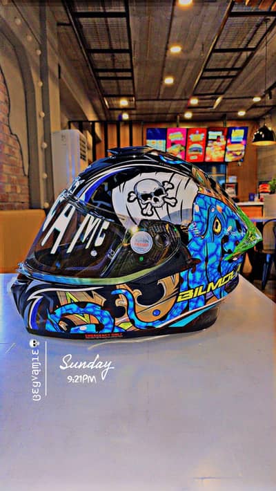 bilmola helmet octo blue nex edition
