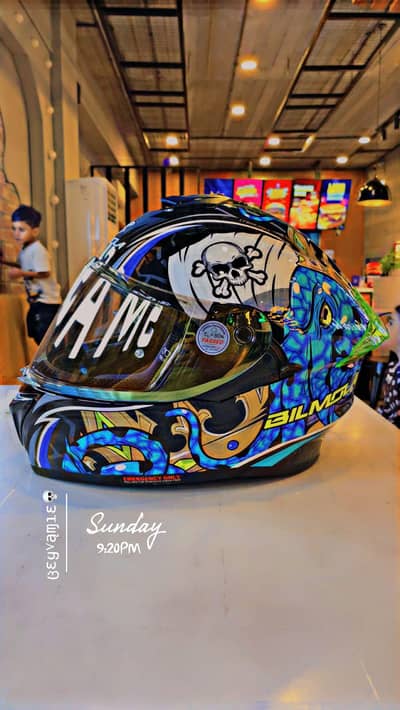 bilmola helmet octo blue nex edition