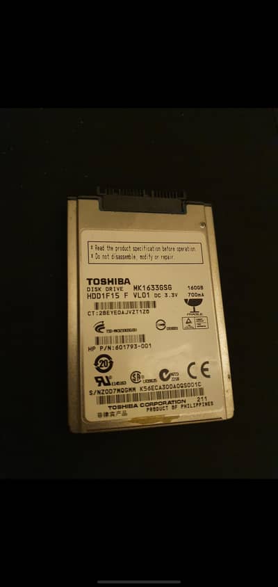 Toshiba 160 gb Hard disk Microi SATA